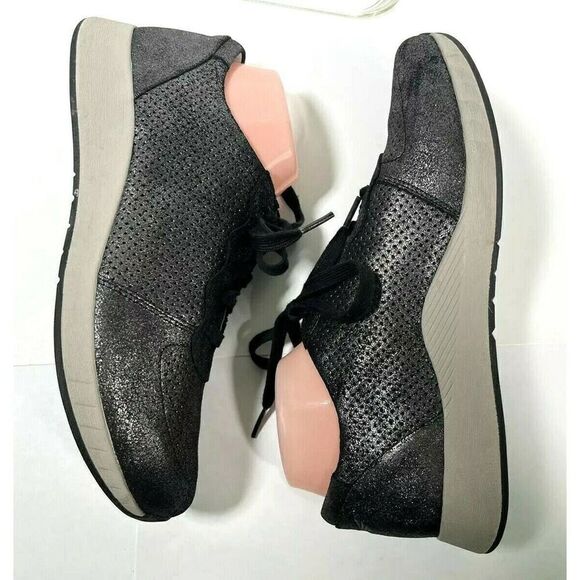 Dansko Womens Black Sneaker Shoe Size 42 EU 11.5-12 US Christina Metallic Suede - Picture 6 of 12
